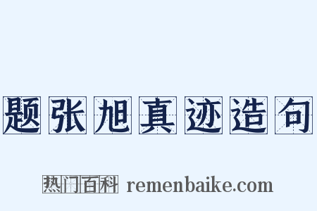 题张旭真迹造句是什么意思的图片